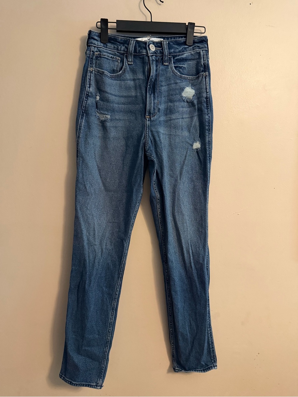 Hollister Women's Skinny Distressed Medium Blue Jeans